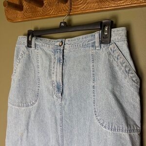 Vintage denim maxi/midi skirt